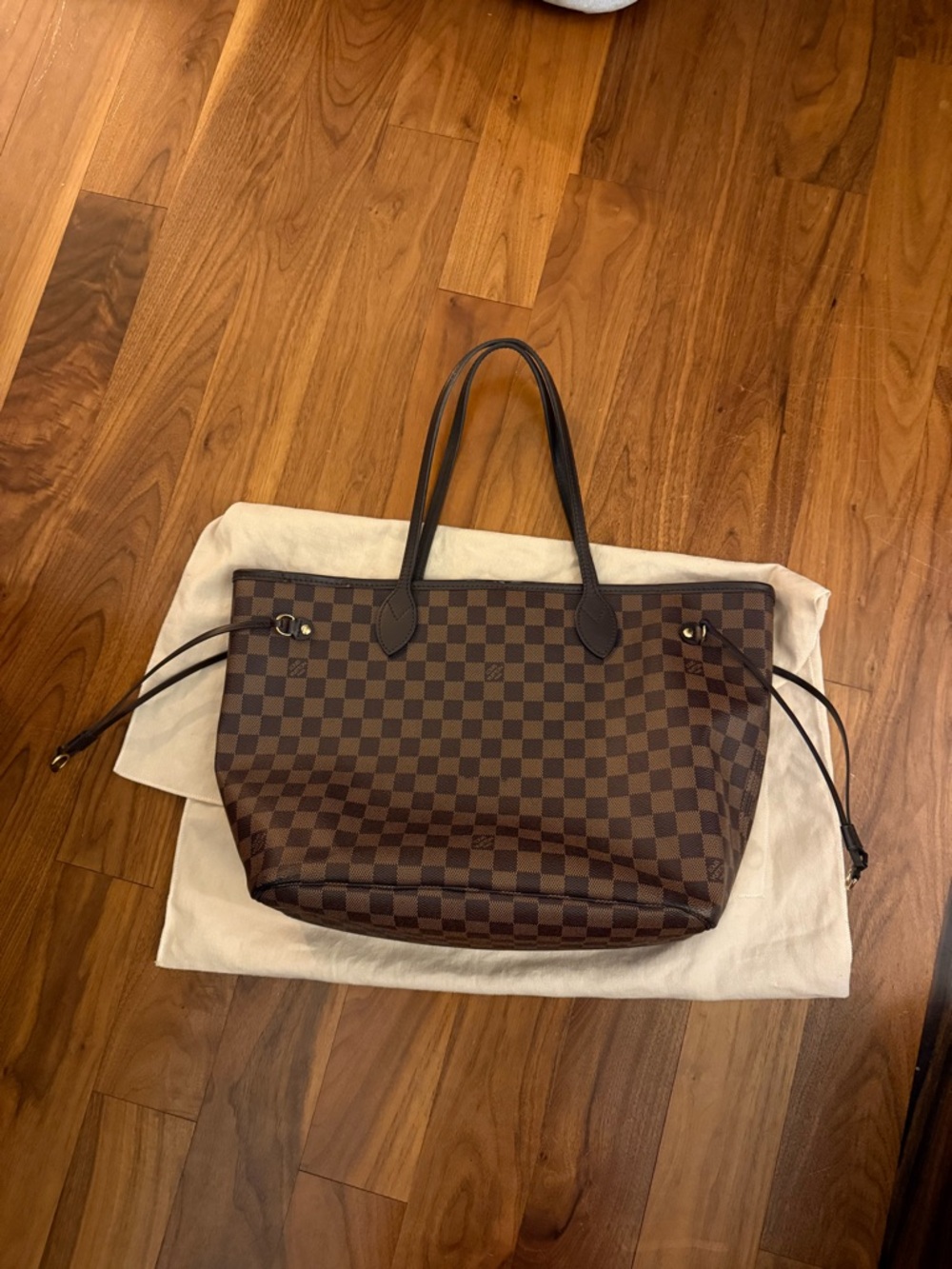 Authentic Louis Vuitton Neverfull MM Damier Ebene Tote Bag - Picture 3 of 7